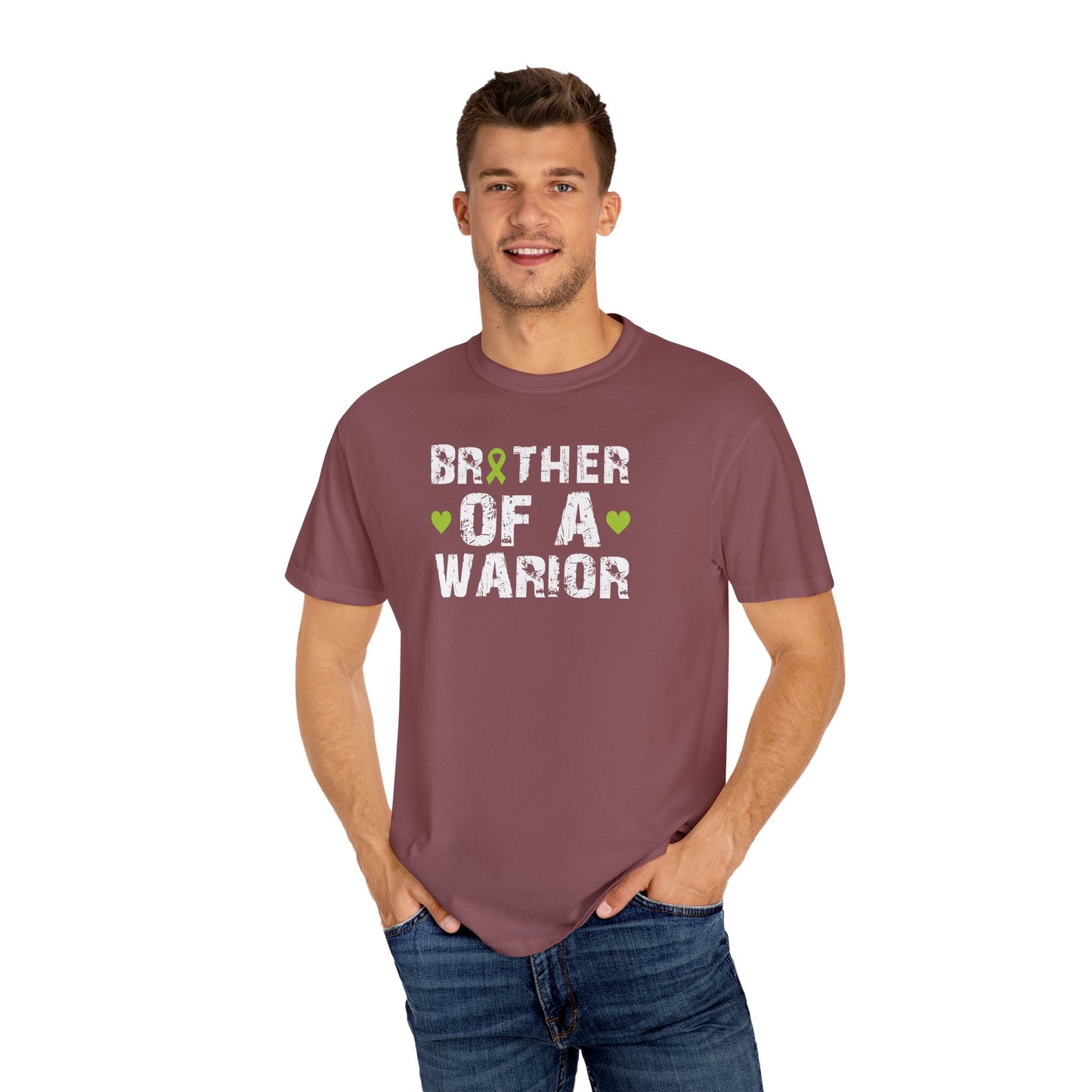 Brother of a Warrior T-Shirt, Garment-Dyed Tee, Support Cancer Awareness, Unisex Shirt, Gift for Brothers, Comfortable Everyday Wear