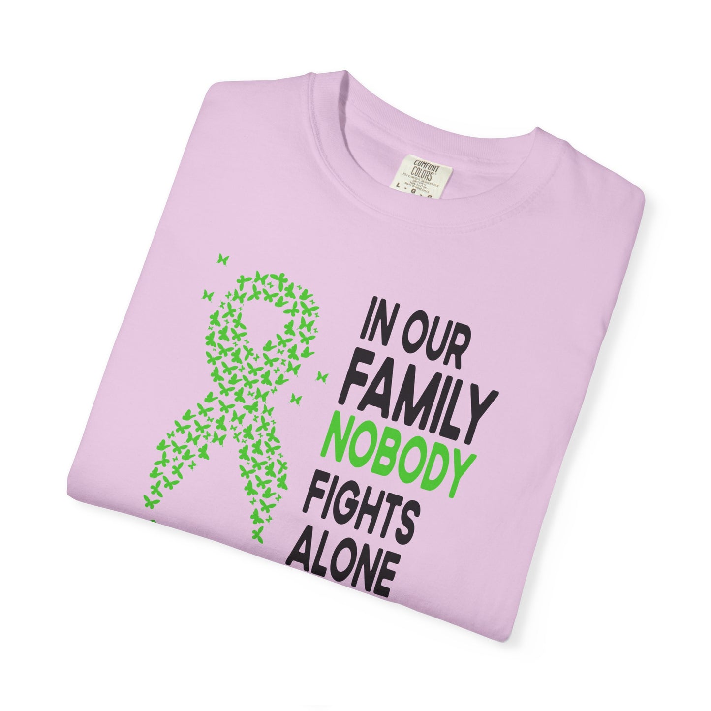 Lymphoma Awareness T-Shirt, Family Support Tee, Garment-Dyed Shirt, Cancer Awareness Apparel, Gift for Caregivers, 5K Event Shirt