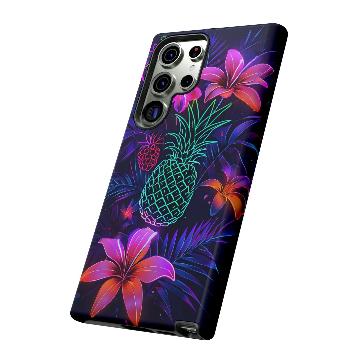 Tough Cases - Tropical Neon Floral iPhone Case