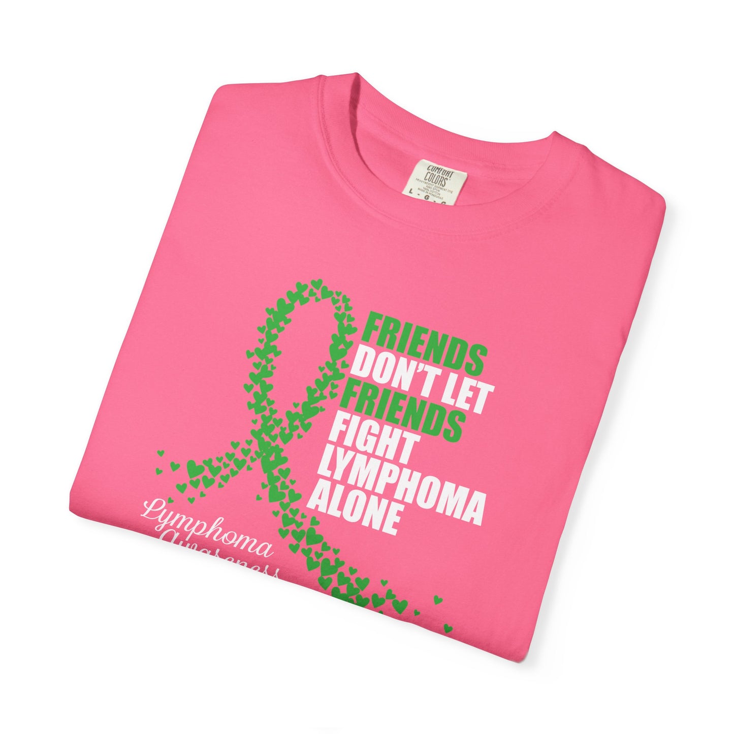 Supportive Lymphoma Awareness T-Shirt, Comfort Tee, Unisex Gift, Pink Ribbon Shirt, Friendship Tee, Cancer Awareness