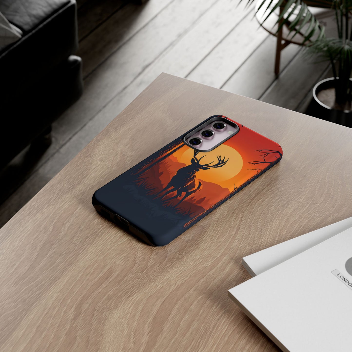 Wildlife Phone Case - Stag and Sunset Design for Nature Lovers
