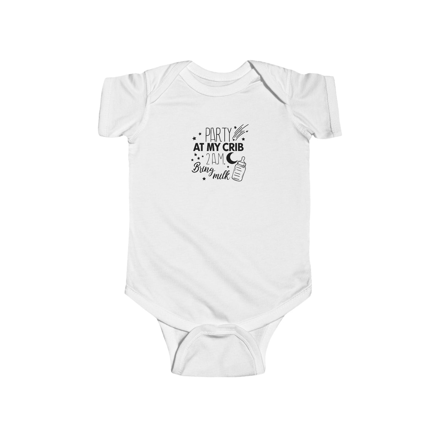 Funny Party Baby Bodysuit - 'Party at My Crib 2 AM'
