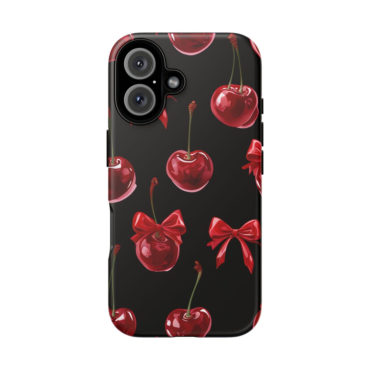 Coquette-Cherry Print Tough Phone Case - Stylish & Durable Protection