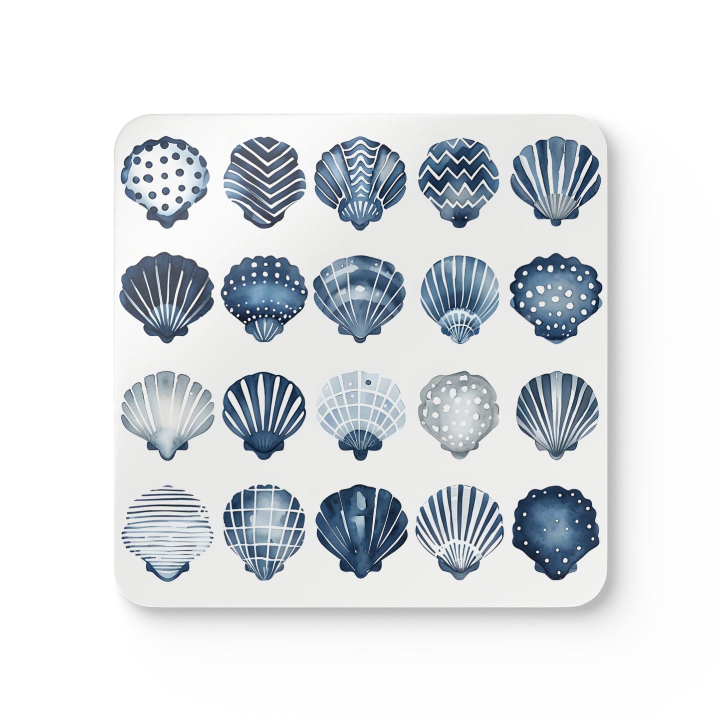 Nautical Shell Cork Coaster Set - Beach Decor for Home & Garden
