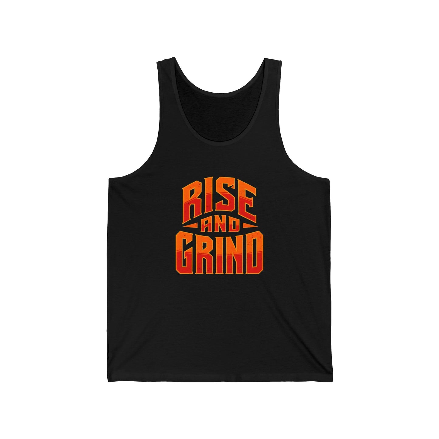 Rise and Grind Unisex Jersey Tank - Motivational Fitness Apparel
