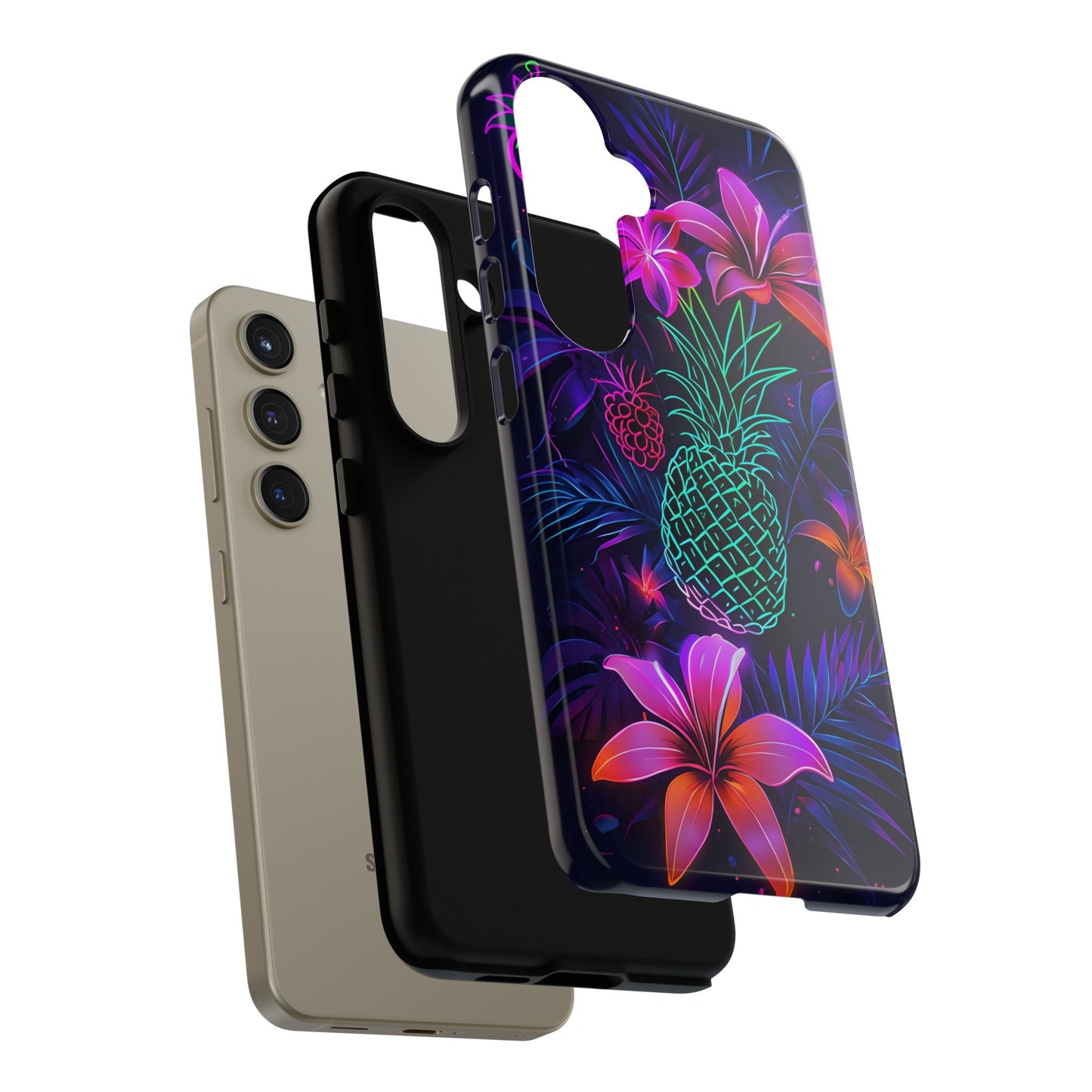 Tough Cases - Tropical Neon Floral iPhone Case