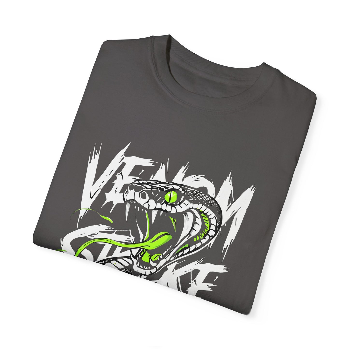 Venom Strike Unisex Garment-Dyed T-Shirt - Edgy Snake Graphic Tee