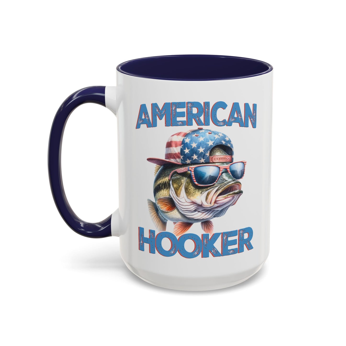 American Hooker Fishing Coffee Mug - 15oz Accent Mug for Anglers