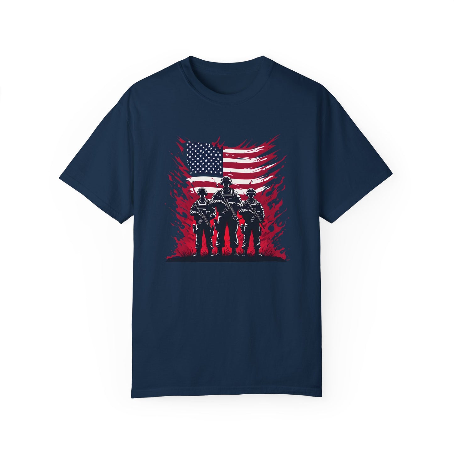 Patriotic Men’s Garment-Dyed T-Shirt | American Flag Design