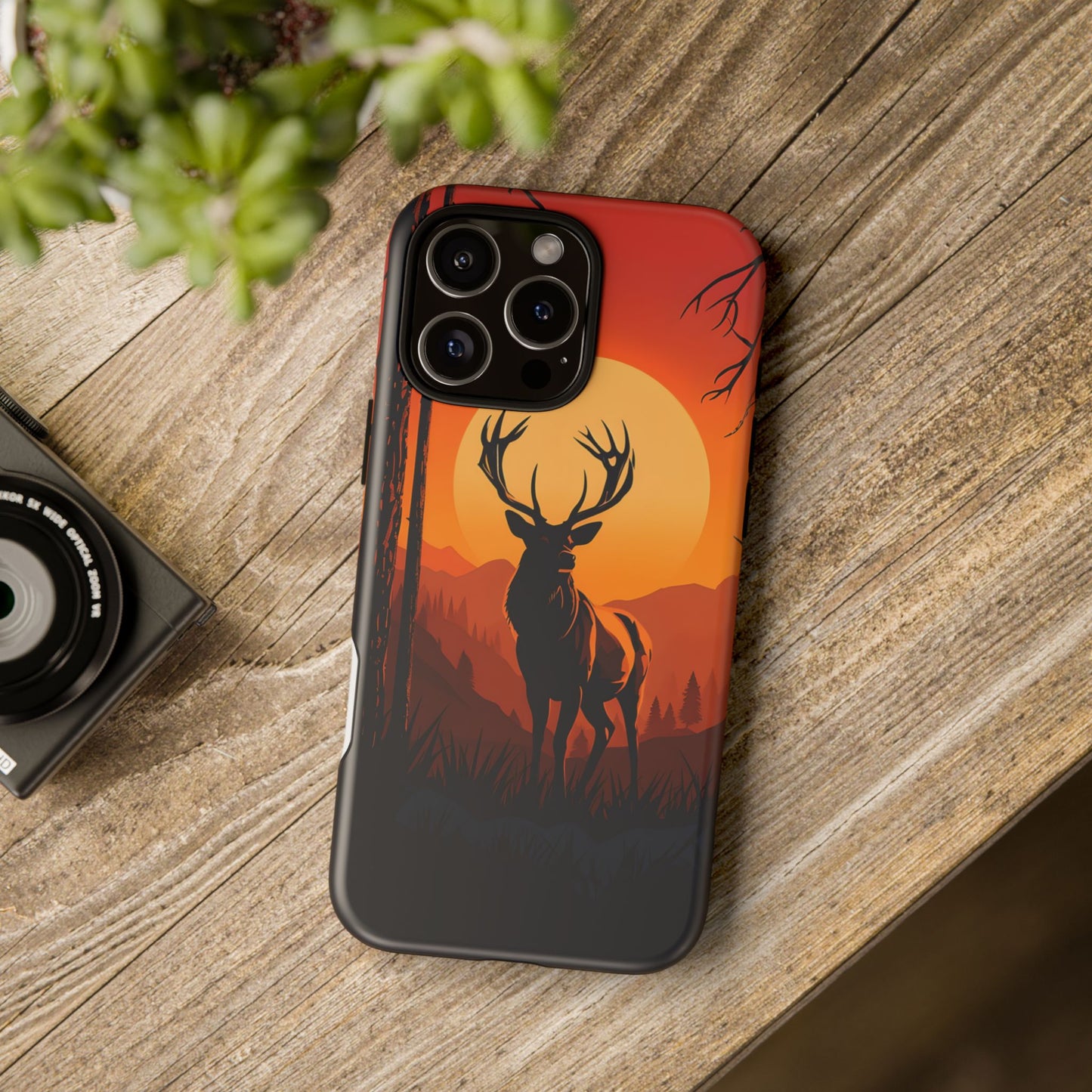 Wildlife Phone Case - Stag and Sunset Design for Nature Lovers
