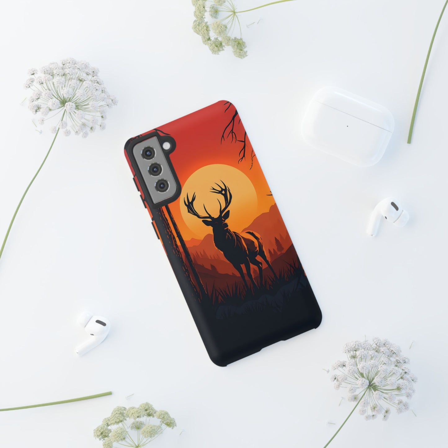 Wildlife Phone Case - Stag and Sunset Design for Nature Lovers