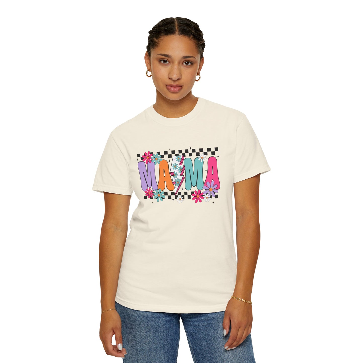 Colorful Mama Graphic T-Shirt for Moms - Unisex Garment-Dyed Tee