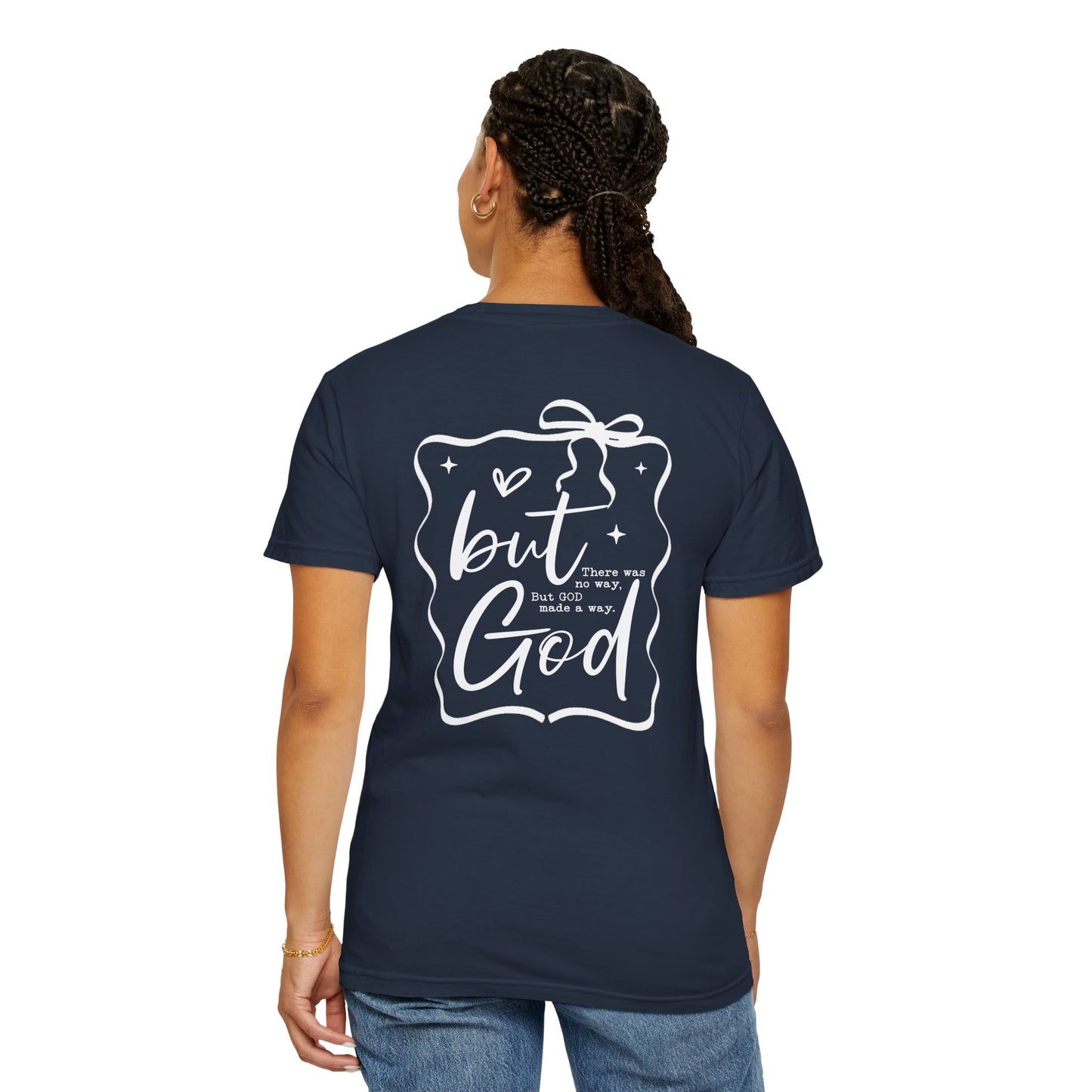 Inspirational T-Shirt with Bow Design – "But God"