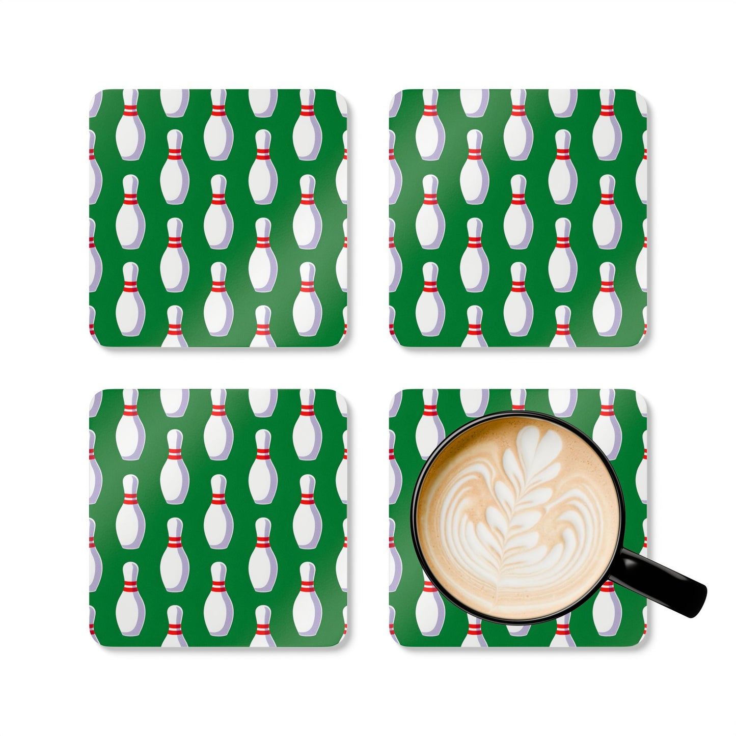 Bowling-Themed Cork Coaster Set - Fun & Functional Drinkware for Parties