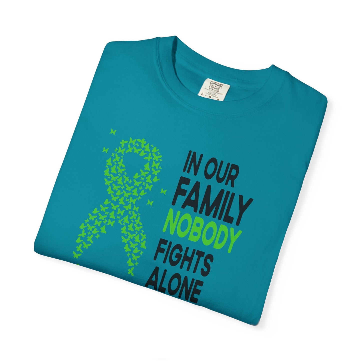 Lymphoma Awareness T-Shirt, Family Support Tee, Garment-Dyed Shirt, Cancer Awareness Apparel, Gift for Caregivers, 5K Event Shirt