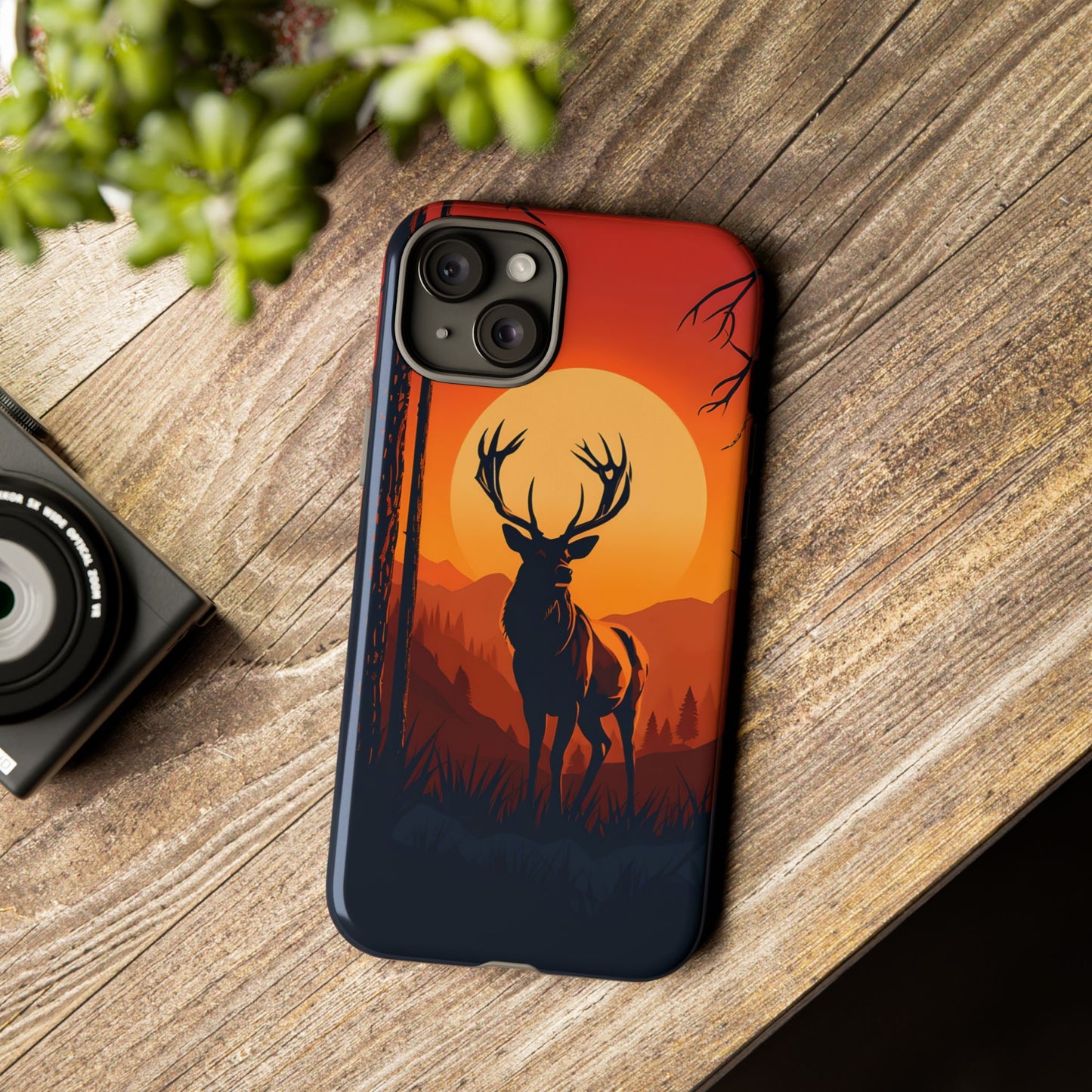 Wildlife Phone Case - Stag and Sunset Design for Nature Lovers