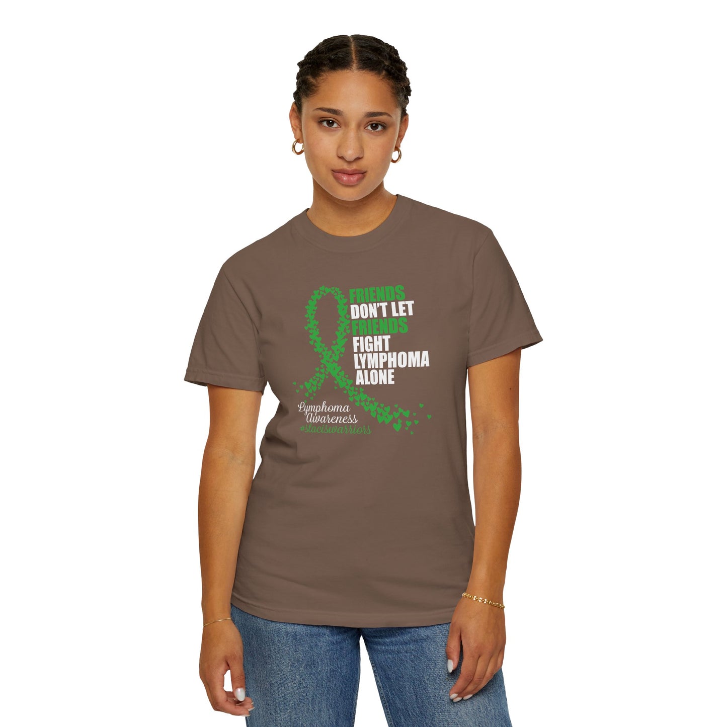 Supportive Lymphoma Awareness T-Shirt, Comfort Tee, Unisex Gift, Pink Ribbon Shirt, Friendship Tee, Cancer Awareness