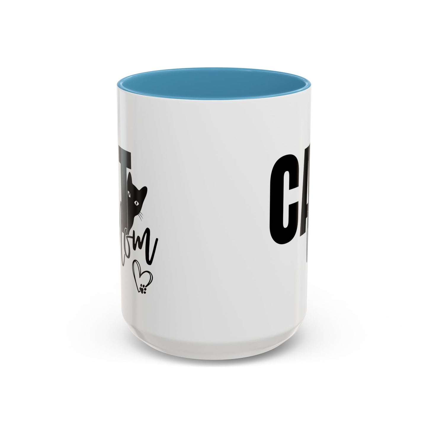 Cat Mom Accent 15oz Coffee Mug – Perfect Gift for Cat Lovers