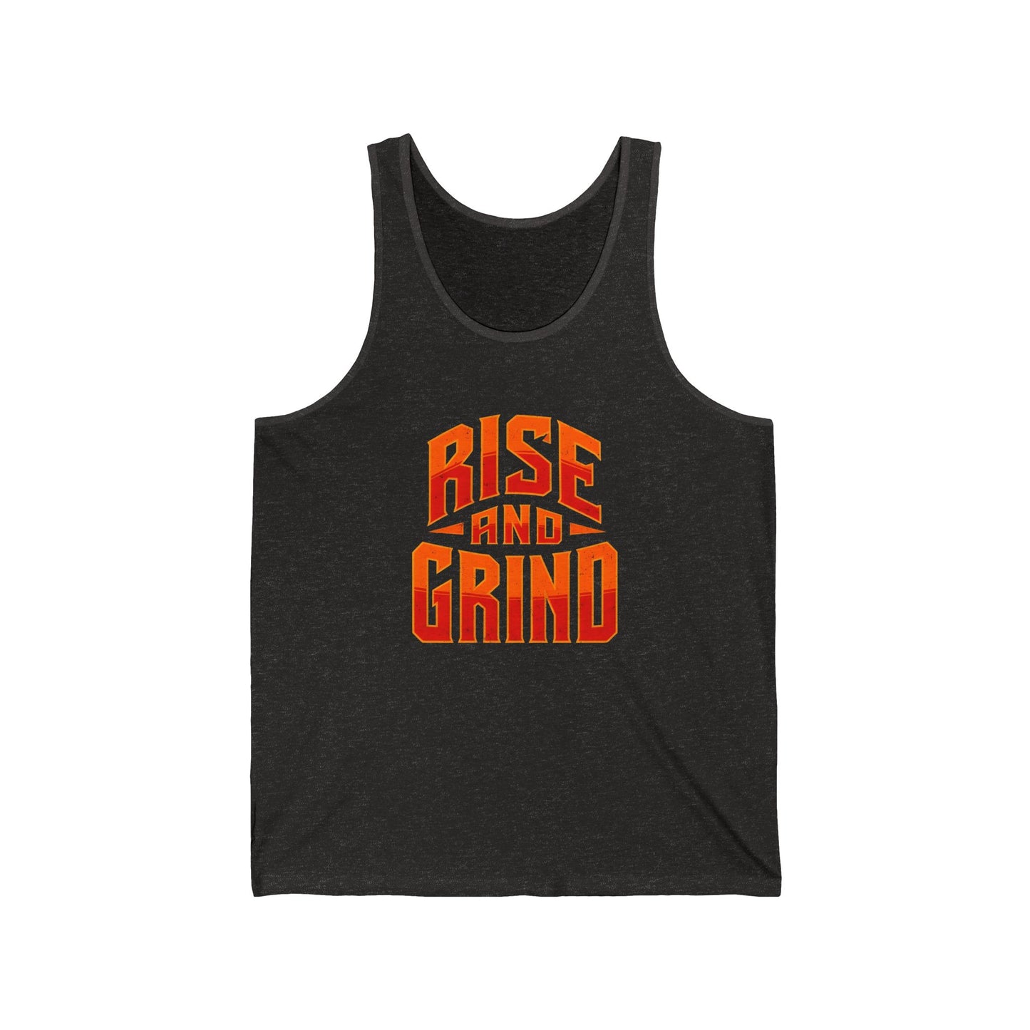Rise and Grind Unisex Jersey Tank - Motivational Fitness Apparel