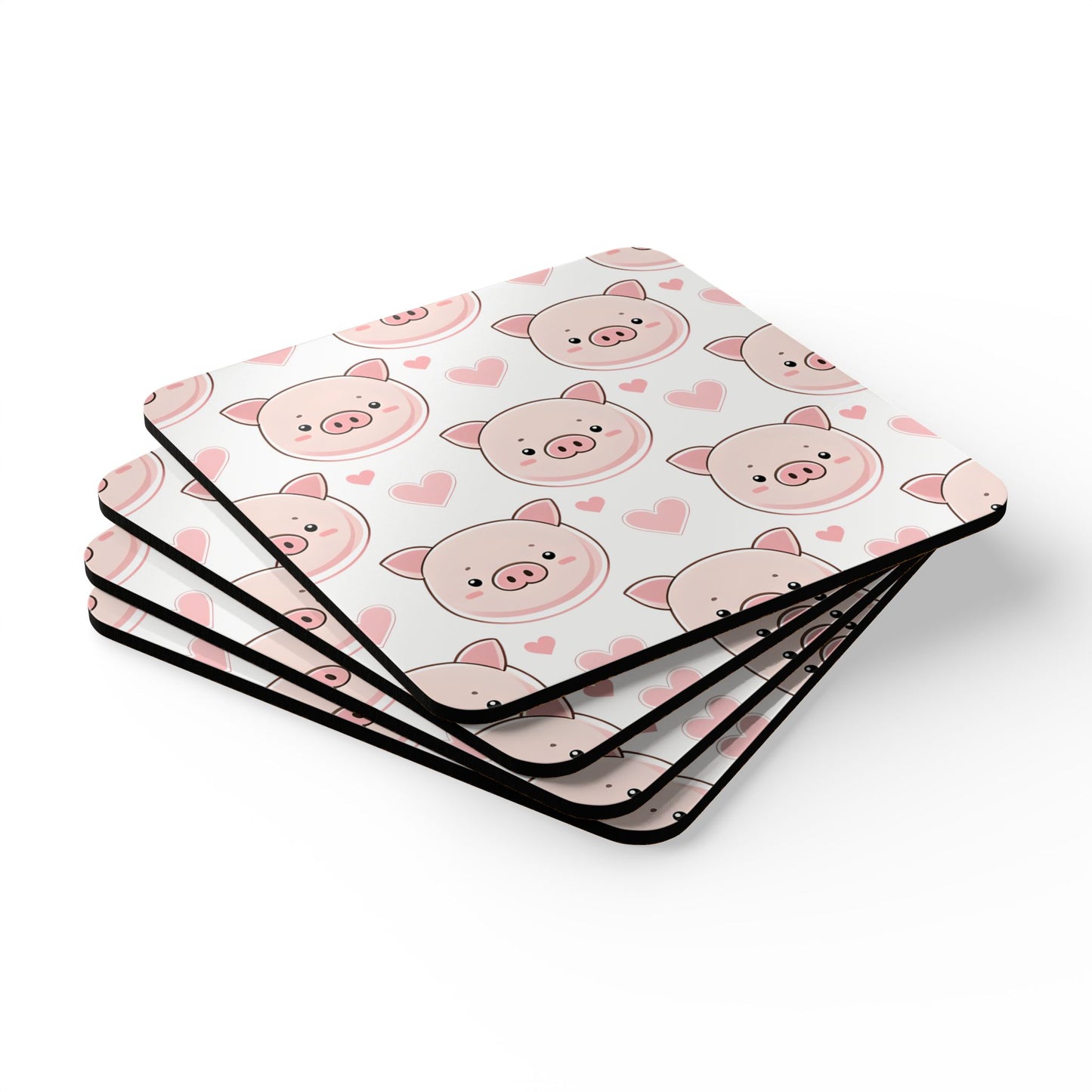 Cute Pig Cork Coaster Set - Perfect for Animal Lovers and Home Decor