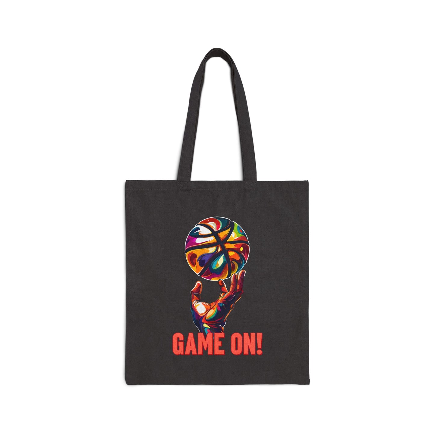 Game On! Basketball Cotton Canvas Tote Bag for Sports Lovers