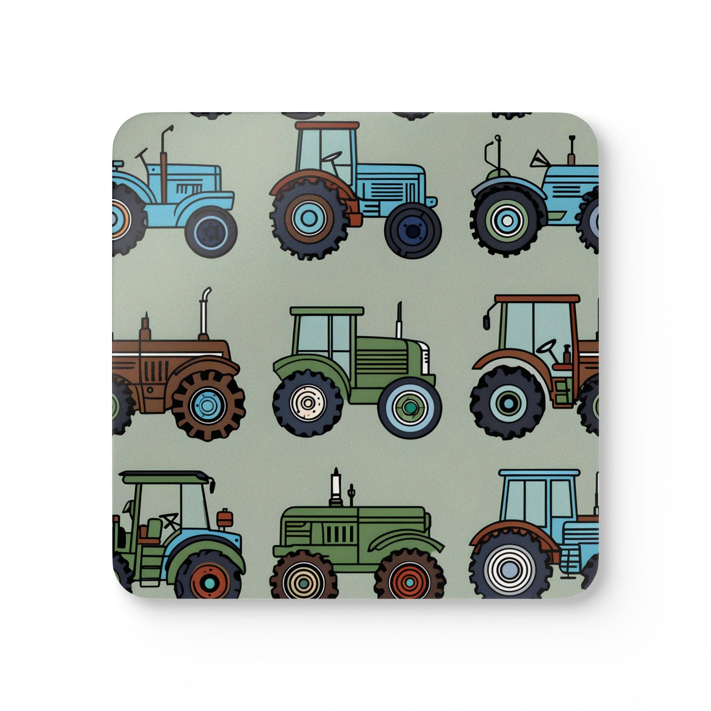 Farm Tractor Cork Coaster Set - Rustic Drinkware Accessory for Farmhouse Decor