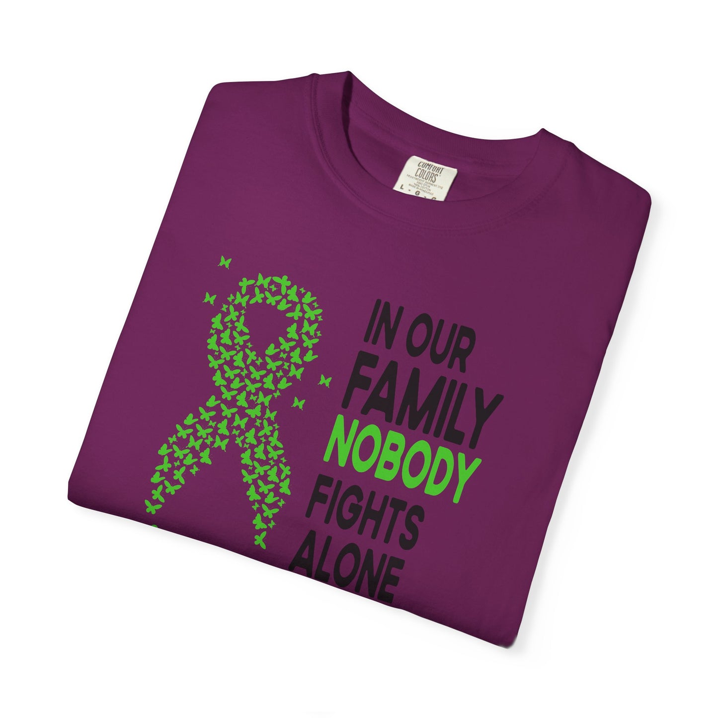 Lymphoma Awareness T-Shirt, Family Support Tee, Garment-Dyed Shirt, Cancer Awareness Apparel, Gift for Caregivers, 5K Event Shirt