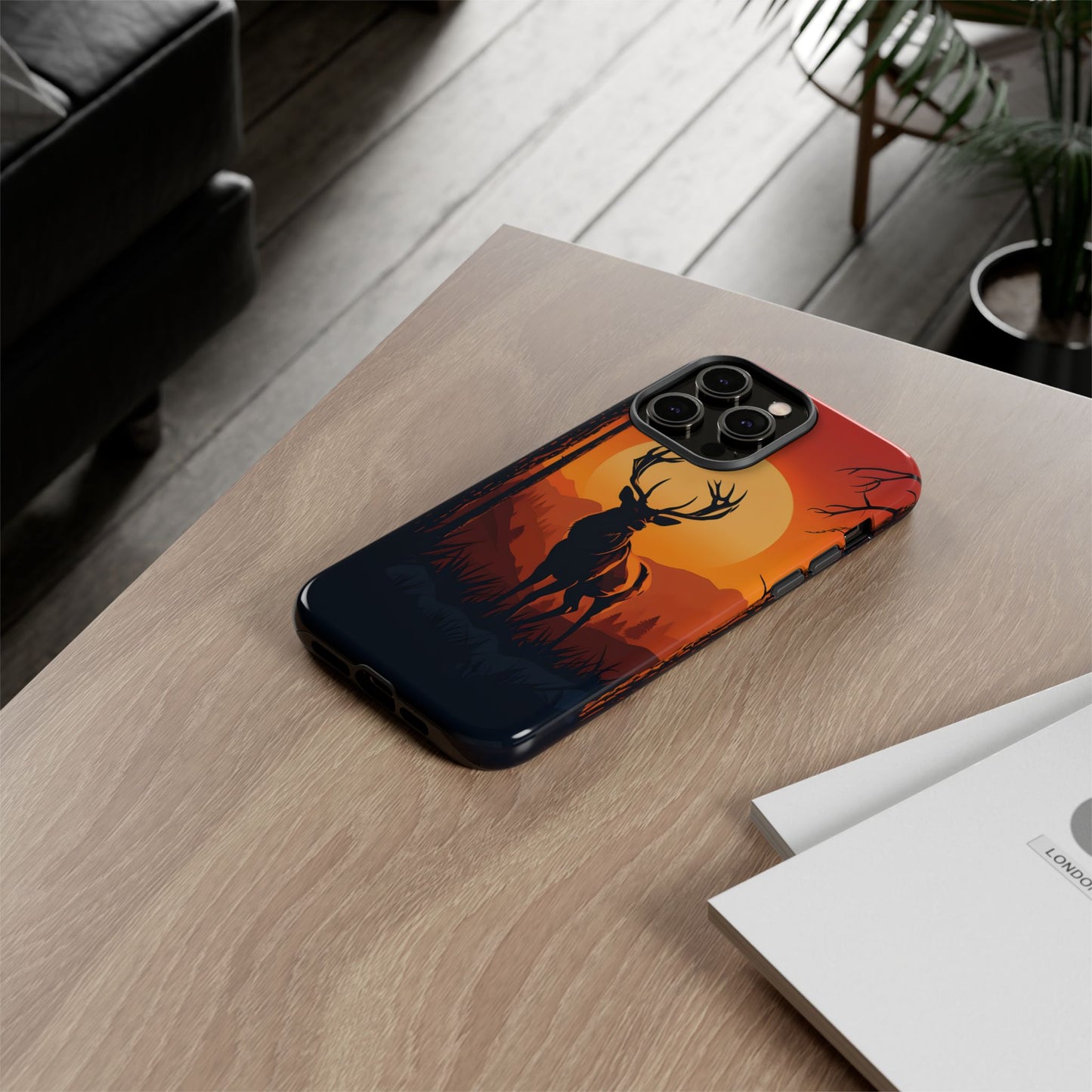 Wildlife Phone Case - Stag and Sunset Design for Nature Lovers