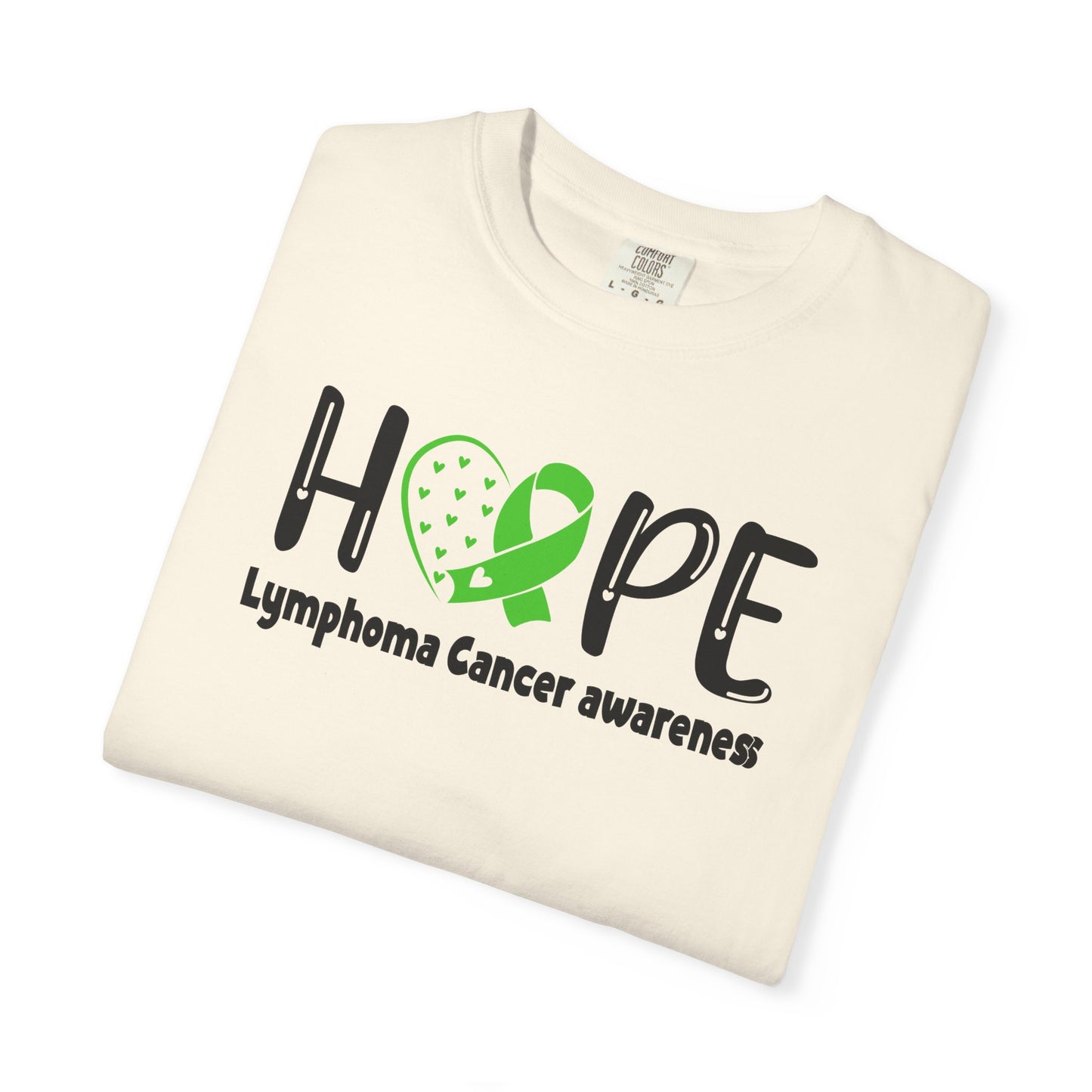 Lymphoma Awareness T-Shirt, Hope Ribbon Shirt, Cancer Support Tee, Unisex Garment-Dyed Tee, Fundraiser Apparel