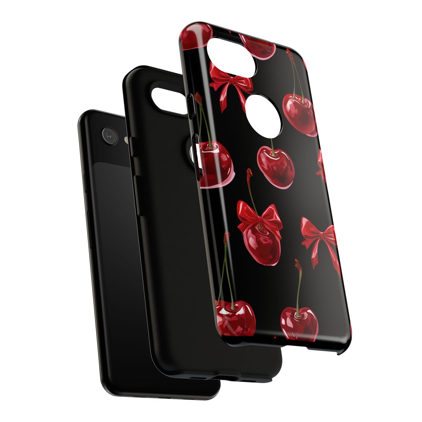 Coquette-Cherry Print Tough Phone Case - Stylish & Durable Protection