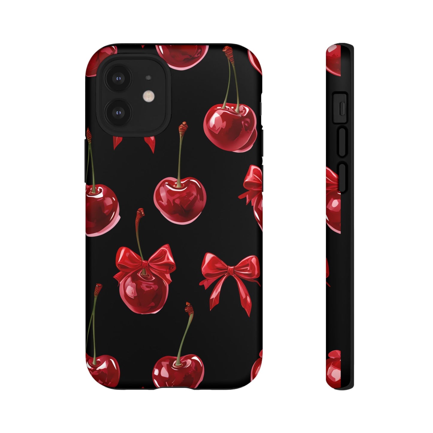 Coquette-Cherry Print Tough Phone Case - Stylish & Durable Protection
