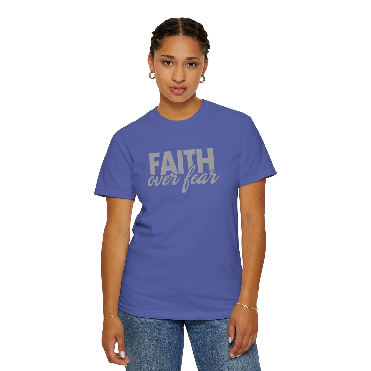 Faith Over Fear Unisex Garment-Dyed T-shirt - Inspirational Apparel