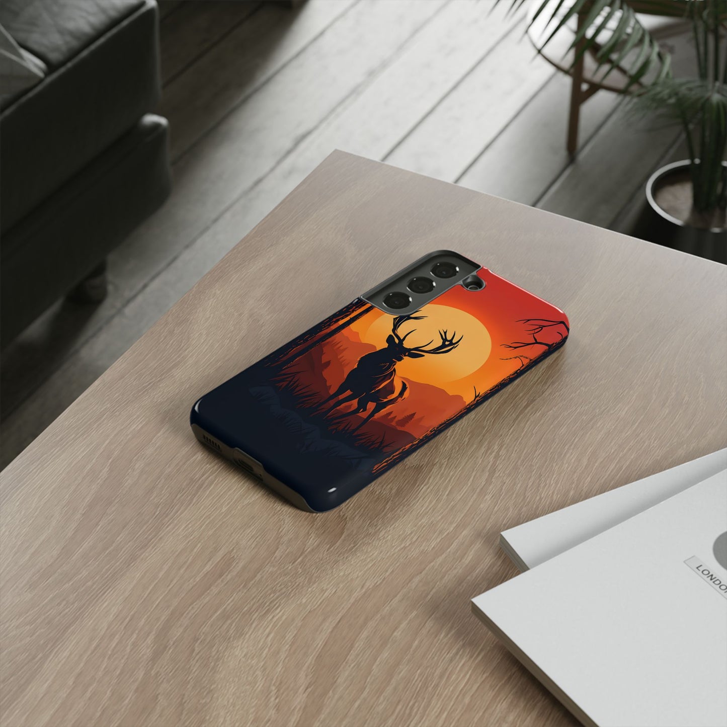 Wildlife Phone Case - Stag and Sunset Design for Nature Lovers