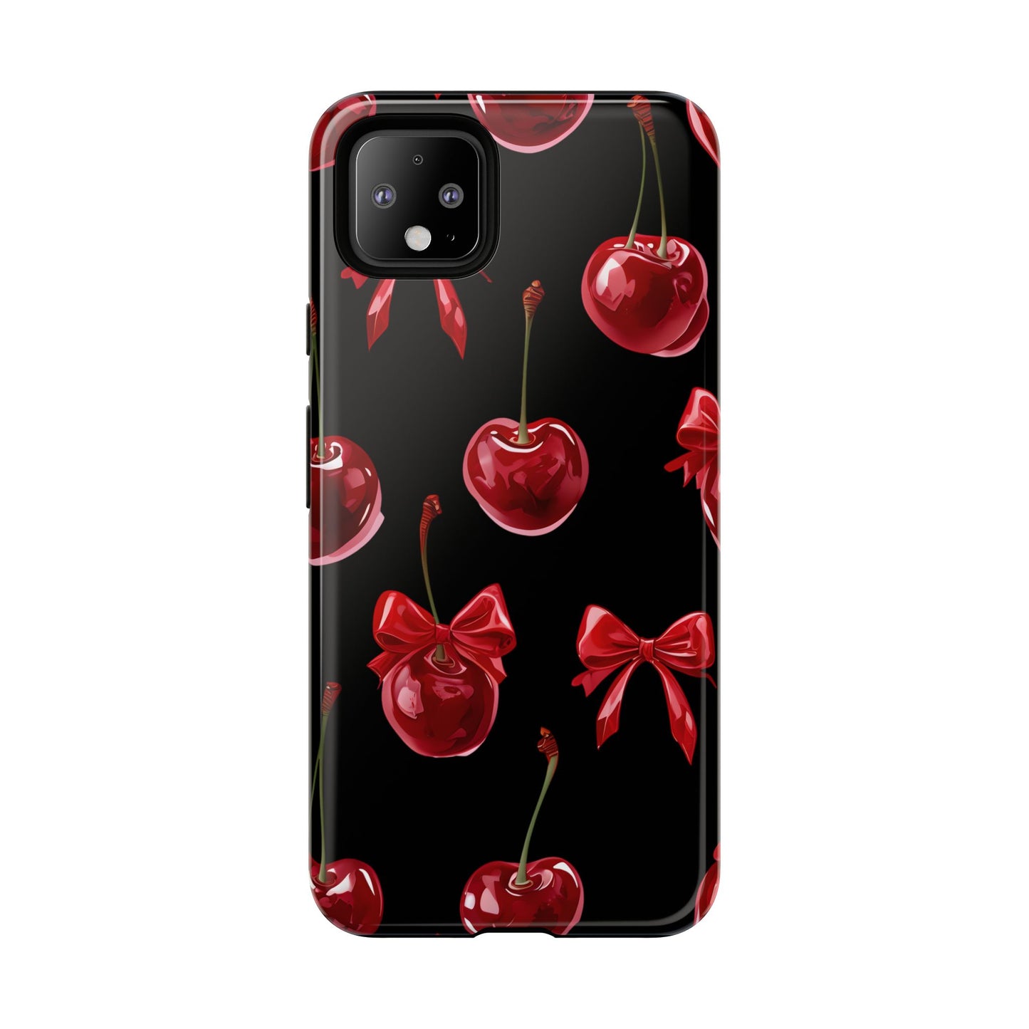 Coquette-Cherry Print Tough Phone Case - Stylish & Durable Protection