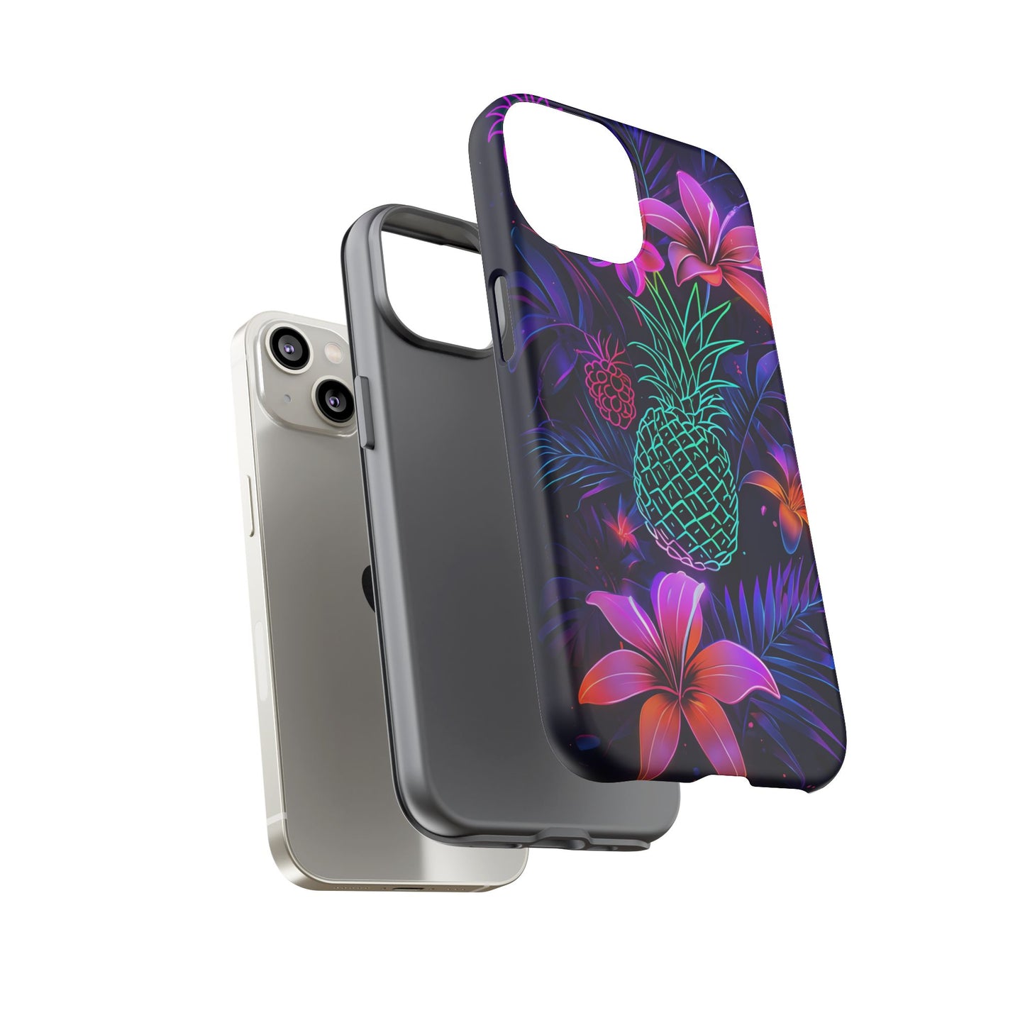 Tough Cases - Tropical Neon Floral iPhone Case
