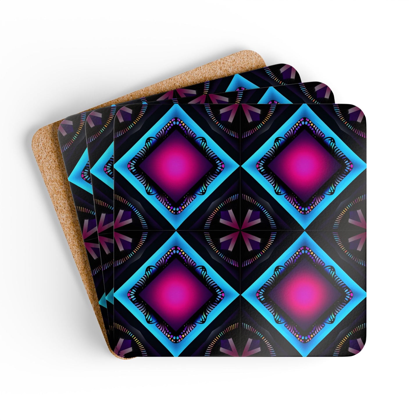 Vibrant Corkwood Coaster Set - Stylish Drink Coasters for Home Decor