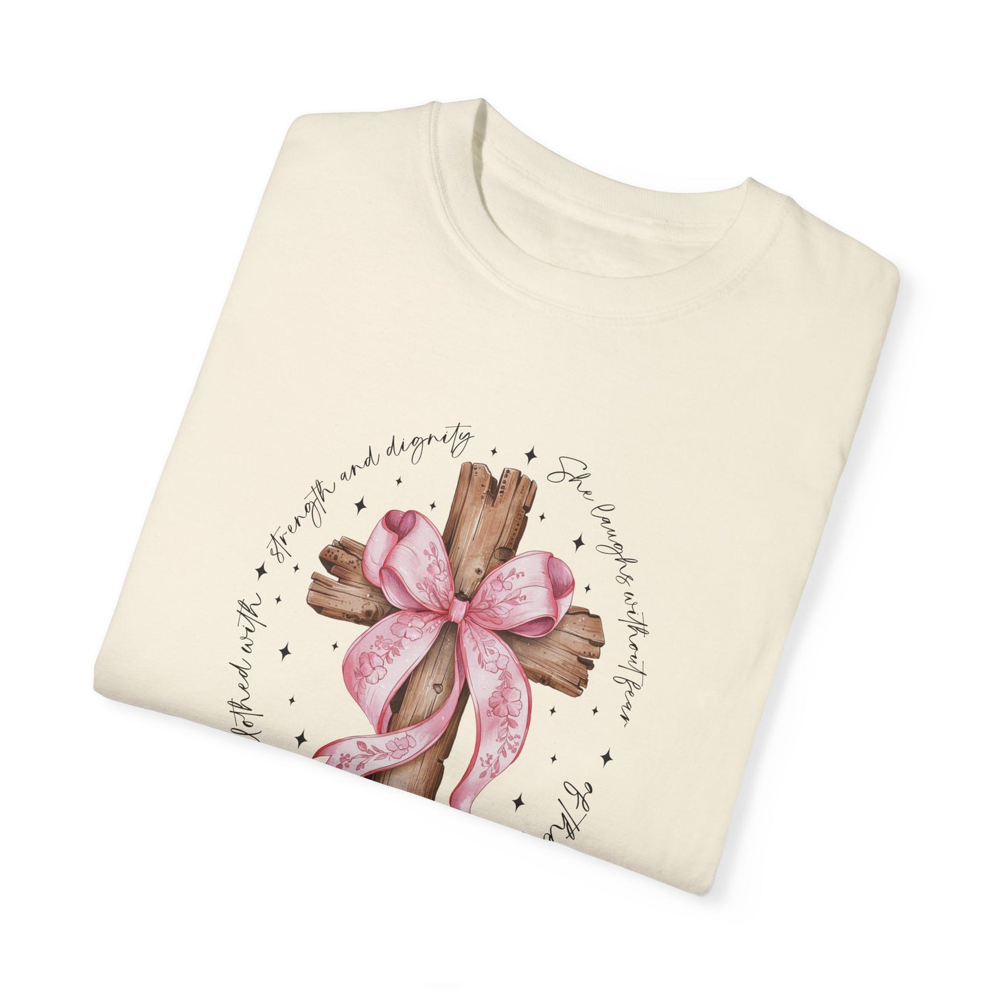 Faith-Inspired Unisex T-Shirt with Proverbs 31:25 Design Coquette