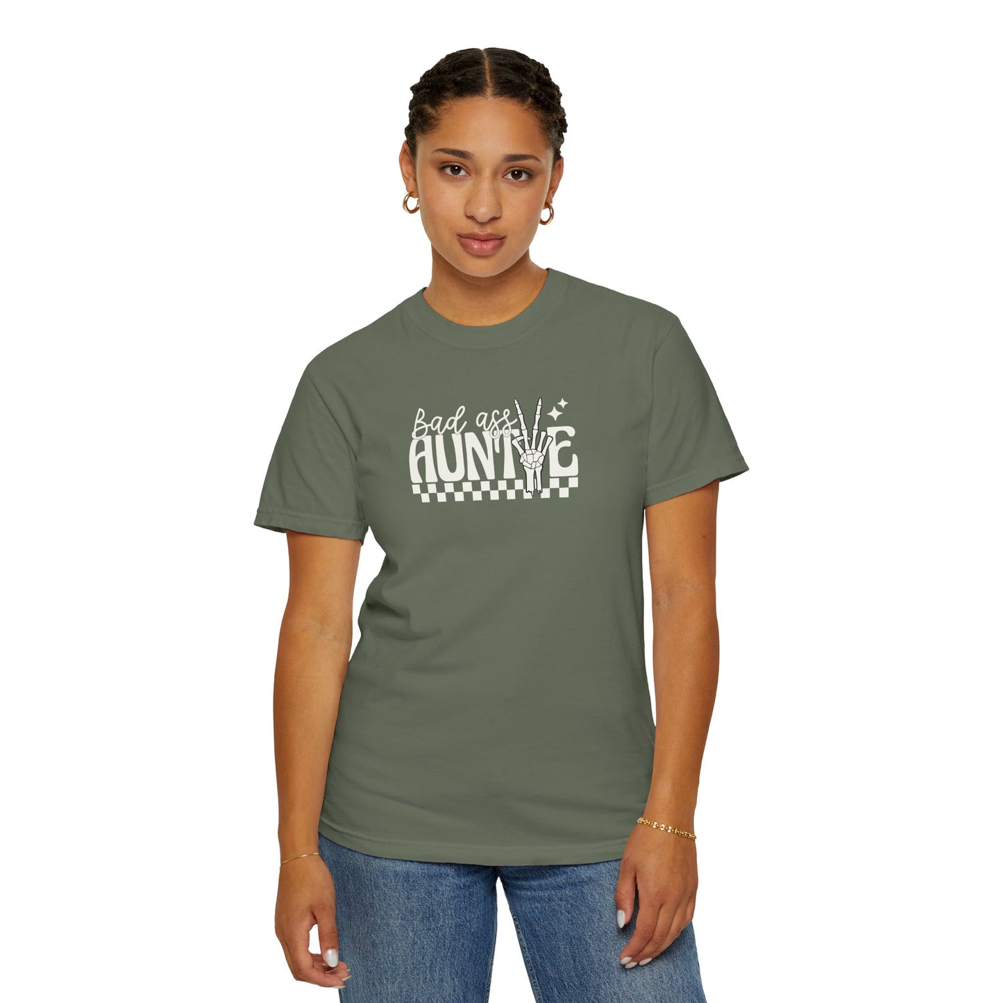 Bad Ass Aunt Unisex Garment-Dyed T-Shirt - Comfortable and Stylish Gift for Aunts