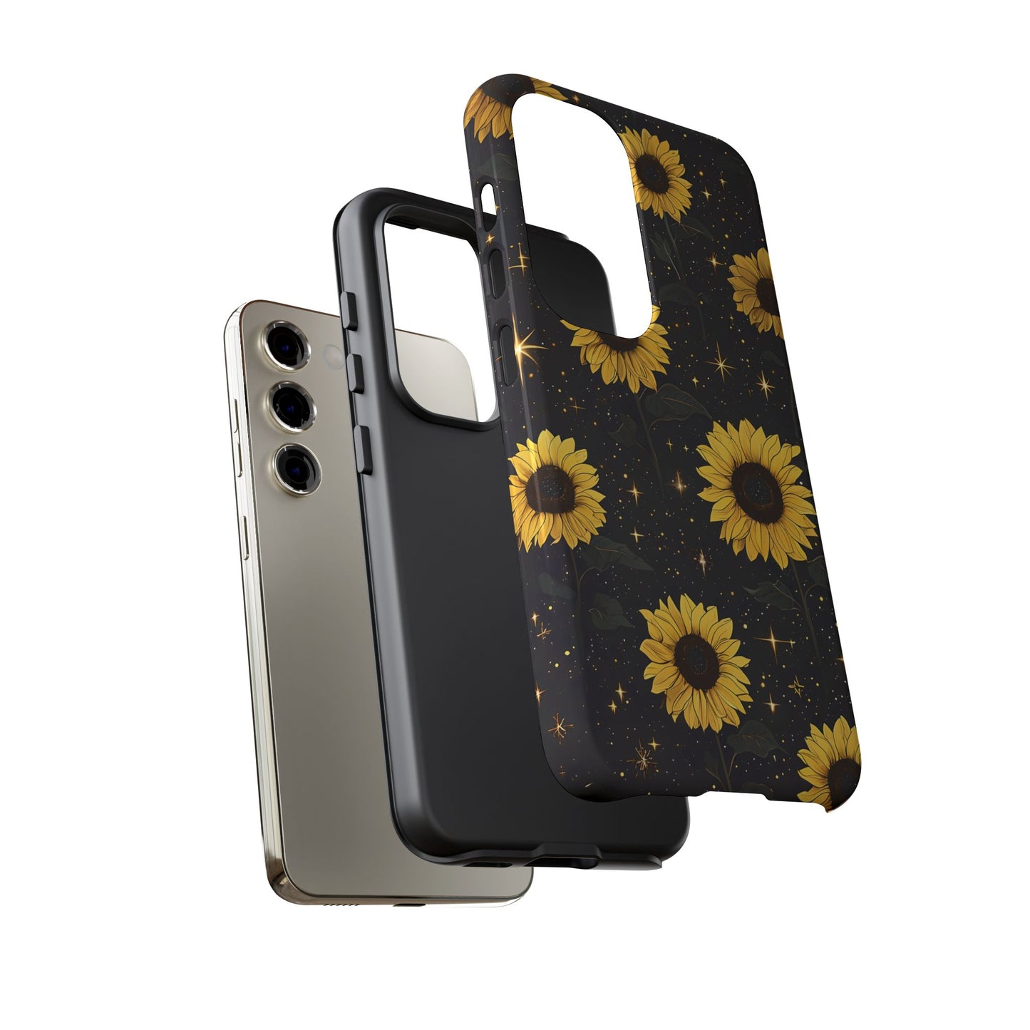 Sunflower Galaxy Tough Case - Durable Phone Cover with Floral Design