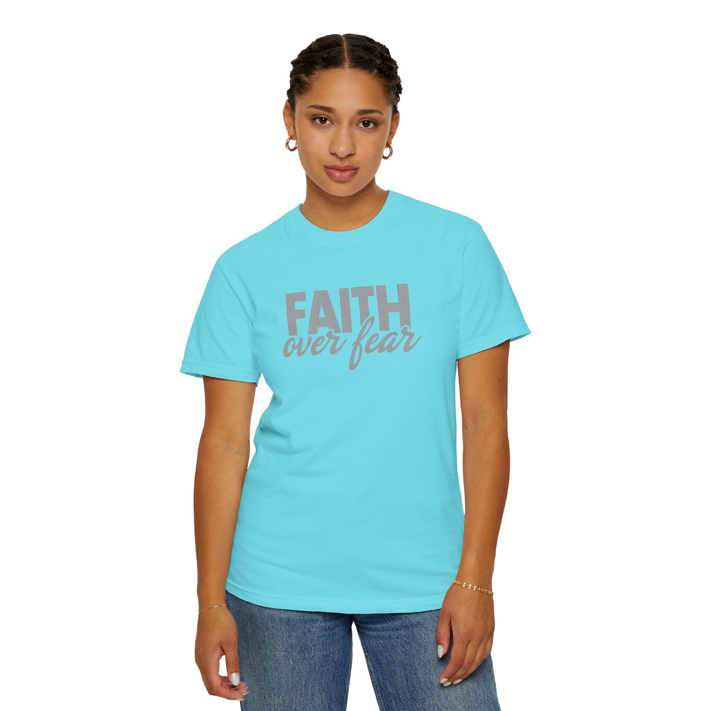 Faith Over Fear Unisex Garment-Dyed T-shirt - Inspirational Apparel