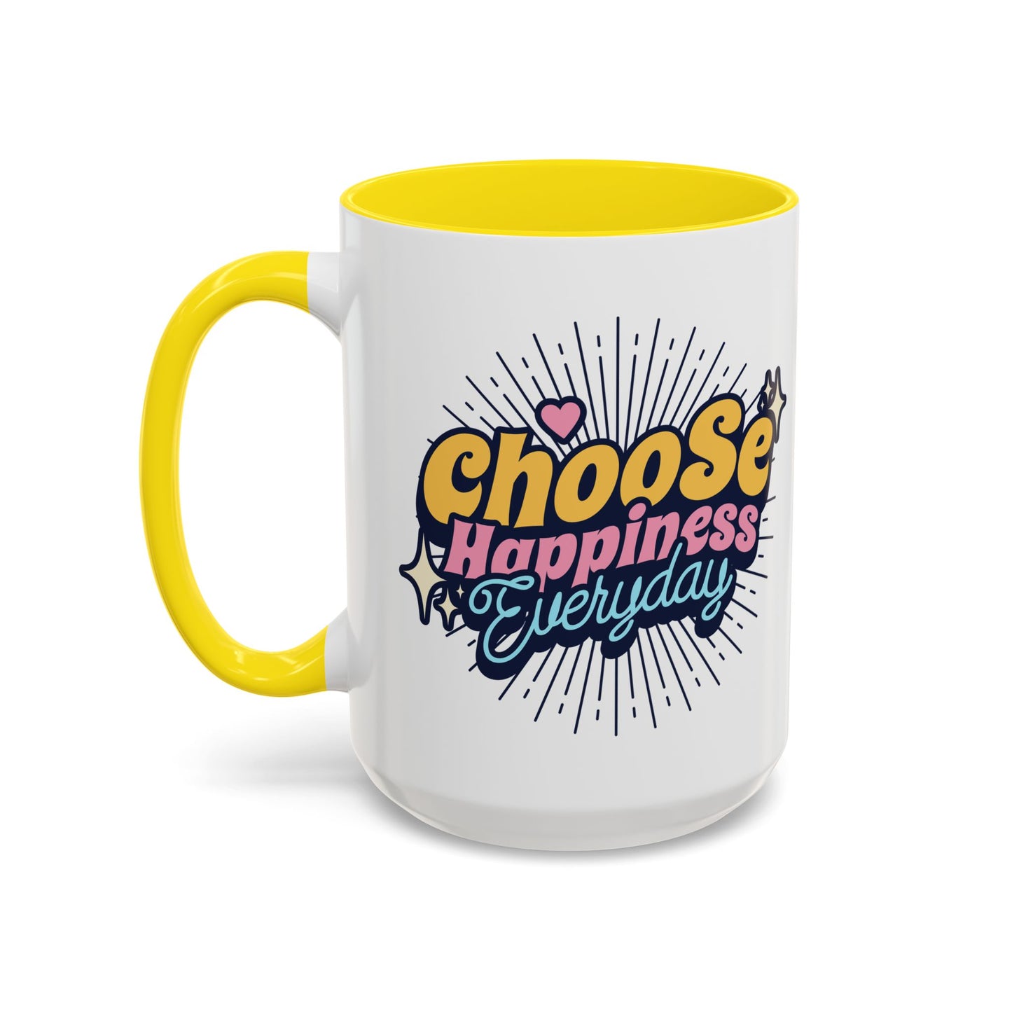 Choose Happiness Everyday 15oz Coffee Mug - Colorful Ceramic Cup for Positive Vibes