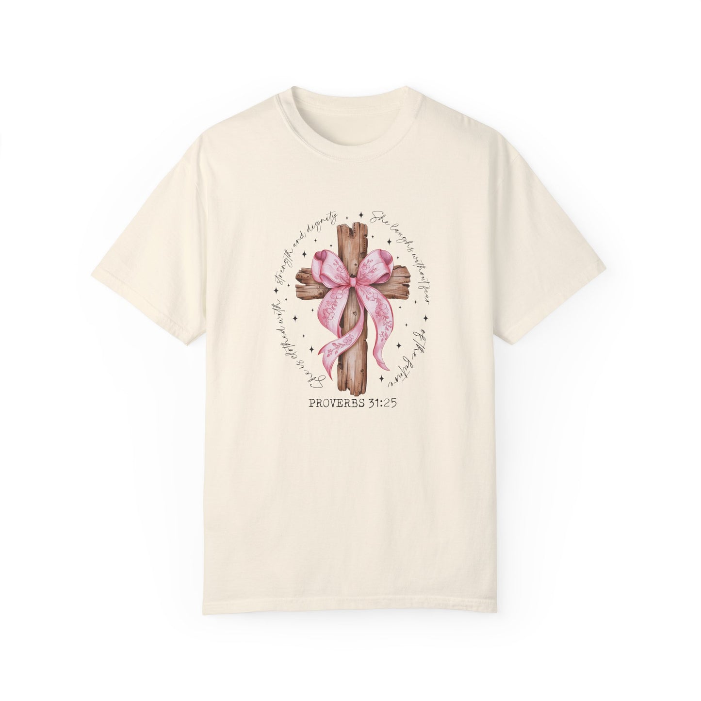 Faith-Inspired Unisex T-Shirt with Proverbs 31:25 Design Coquette