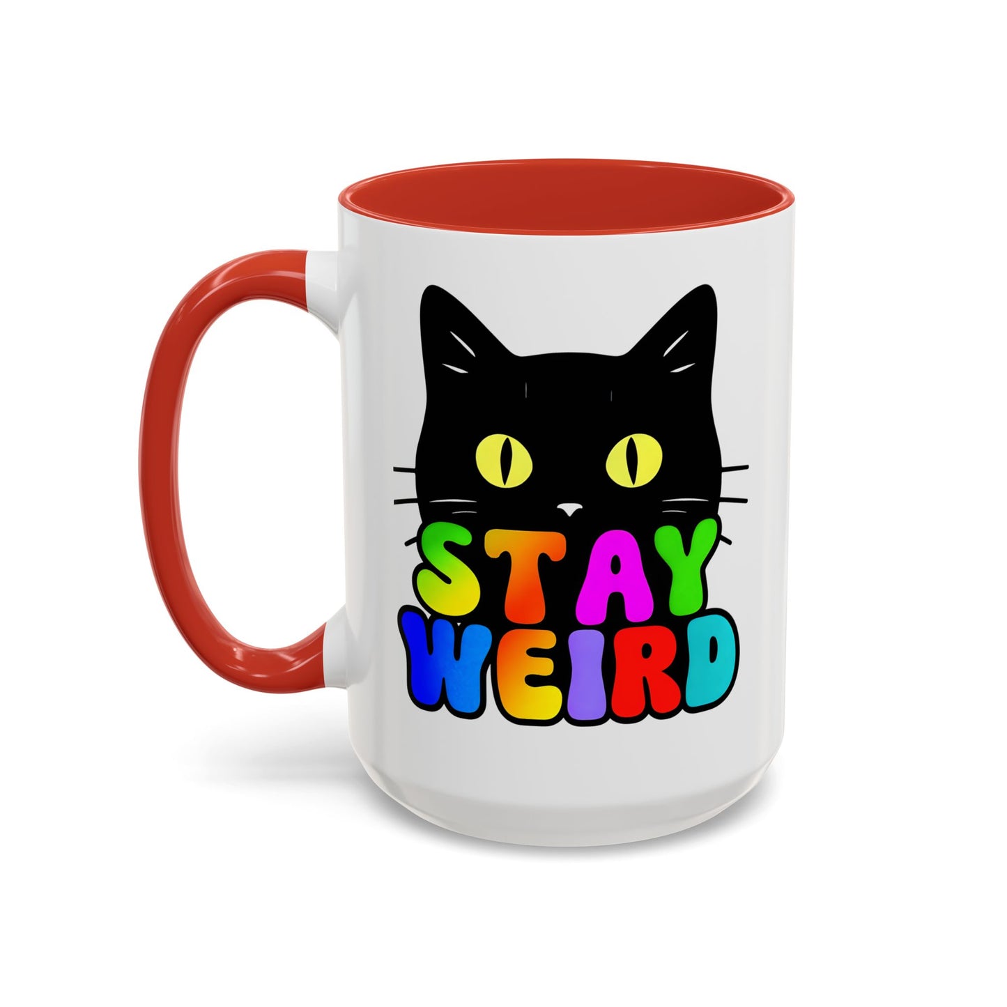 Stay Weird Cat Accent Coffee Mug | Fun Colorful Design for Cat Lovers