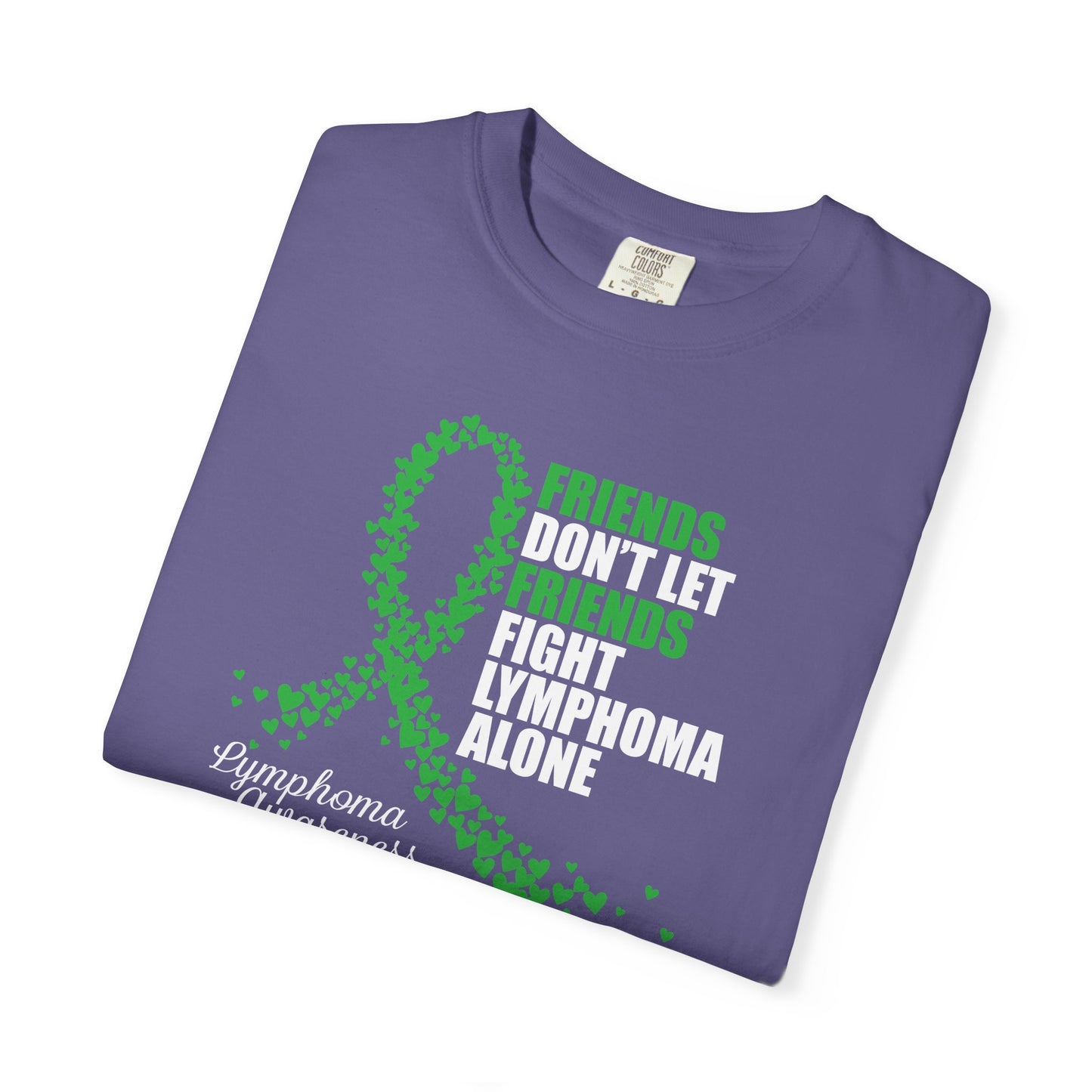 Supportive Lymphoma Awareness T-Shirt, Comfort Tee, Unisex Gift, Pink Ribbon Shirt, Friendship Tee, Cancer Awareness