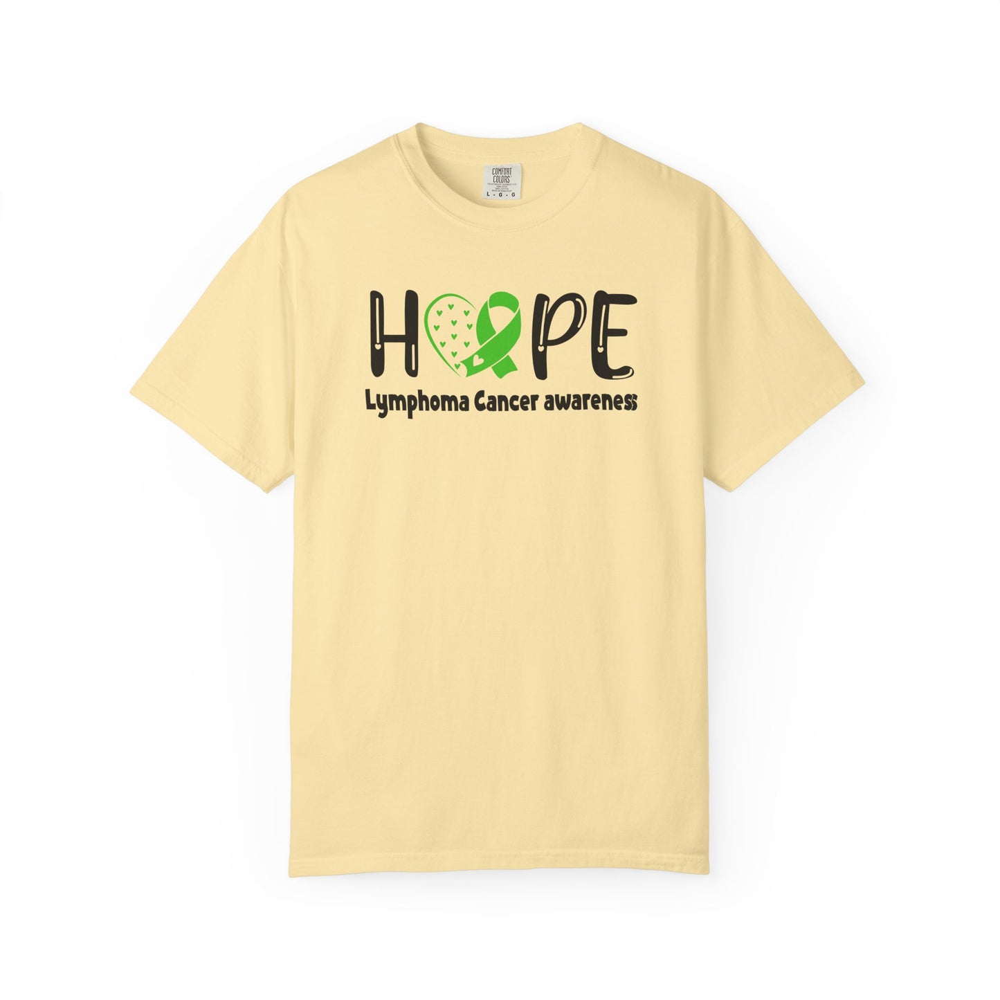 Lymphoma Awareness T-Shirt, Hope Ribbon Shirt, Cancer Support Tee, Unisex Garment-Dyed Tee, Fundraiser Apparel