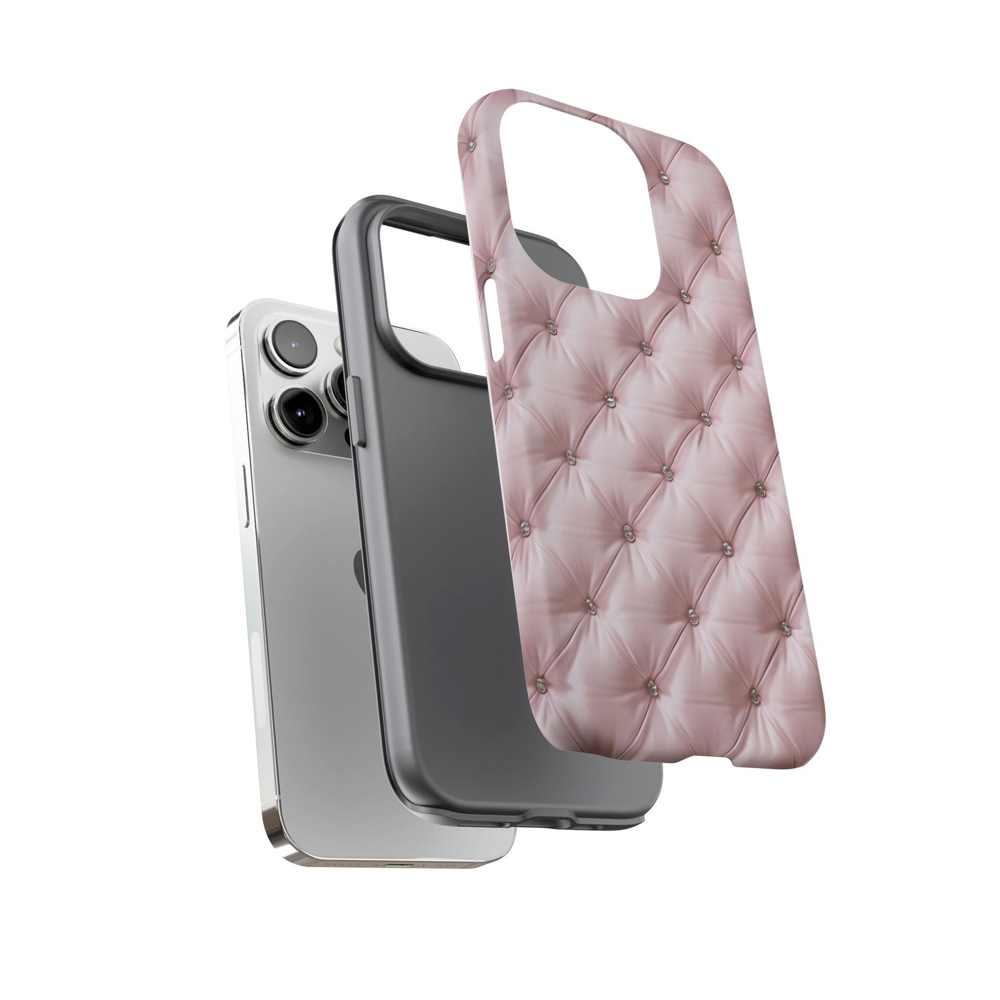 Luxury Pink Quilted Phone Case - Tough Cases for Stylish Protection