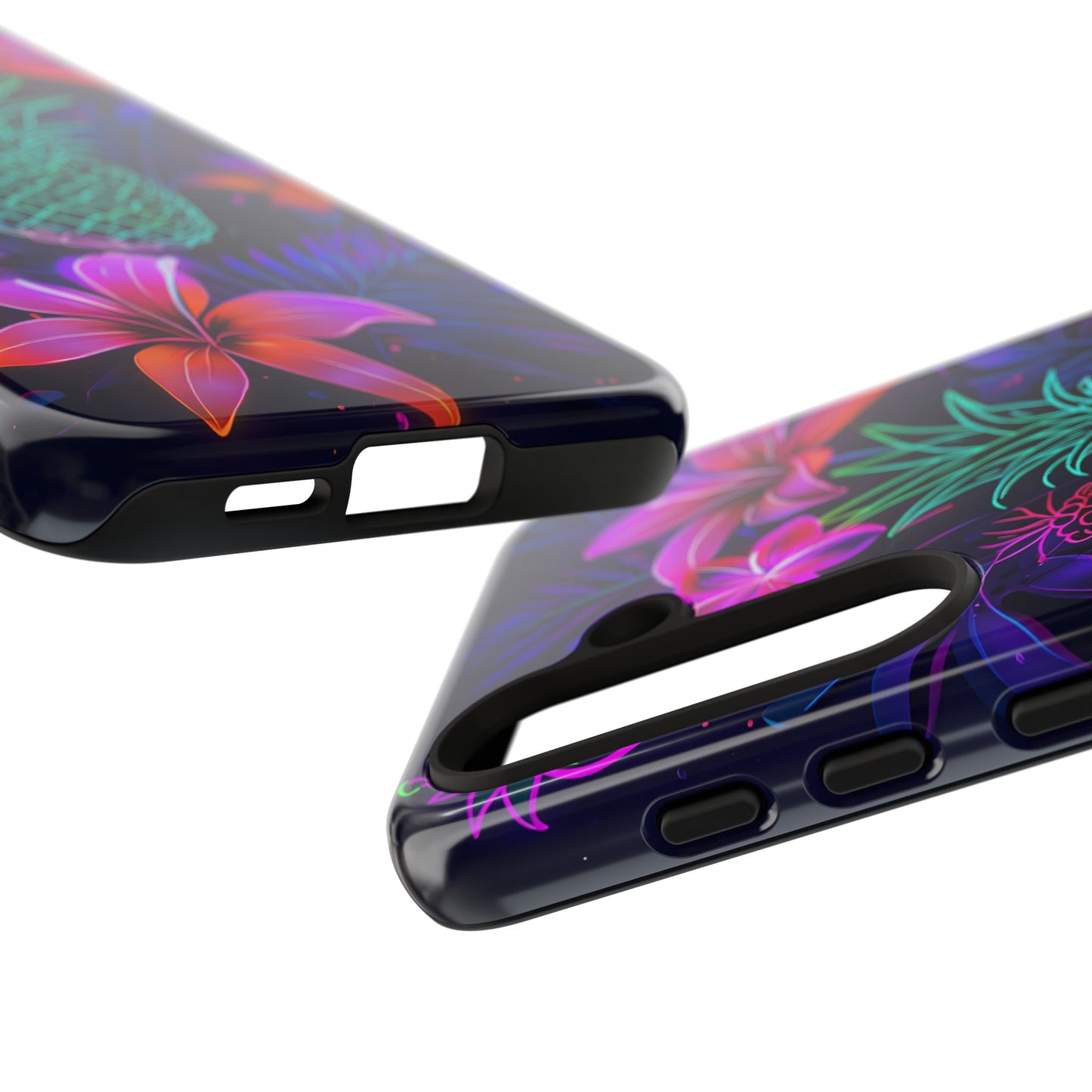 Tough Cases - Tropical Neon Floral iPhone Case