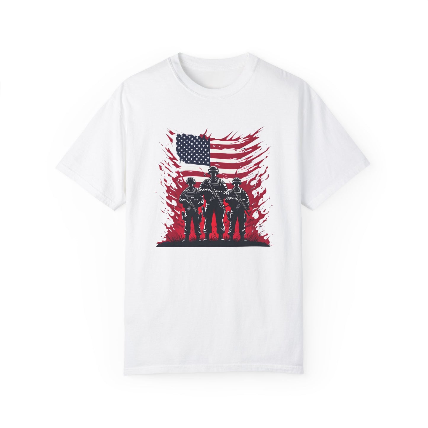 Patriotic Men’s Garment-Dyed T-Shirt | American Flag Design