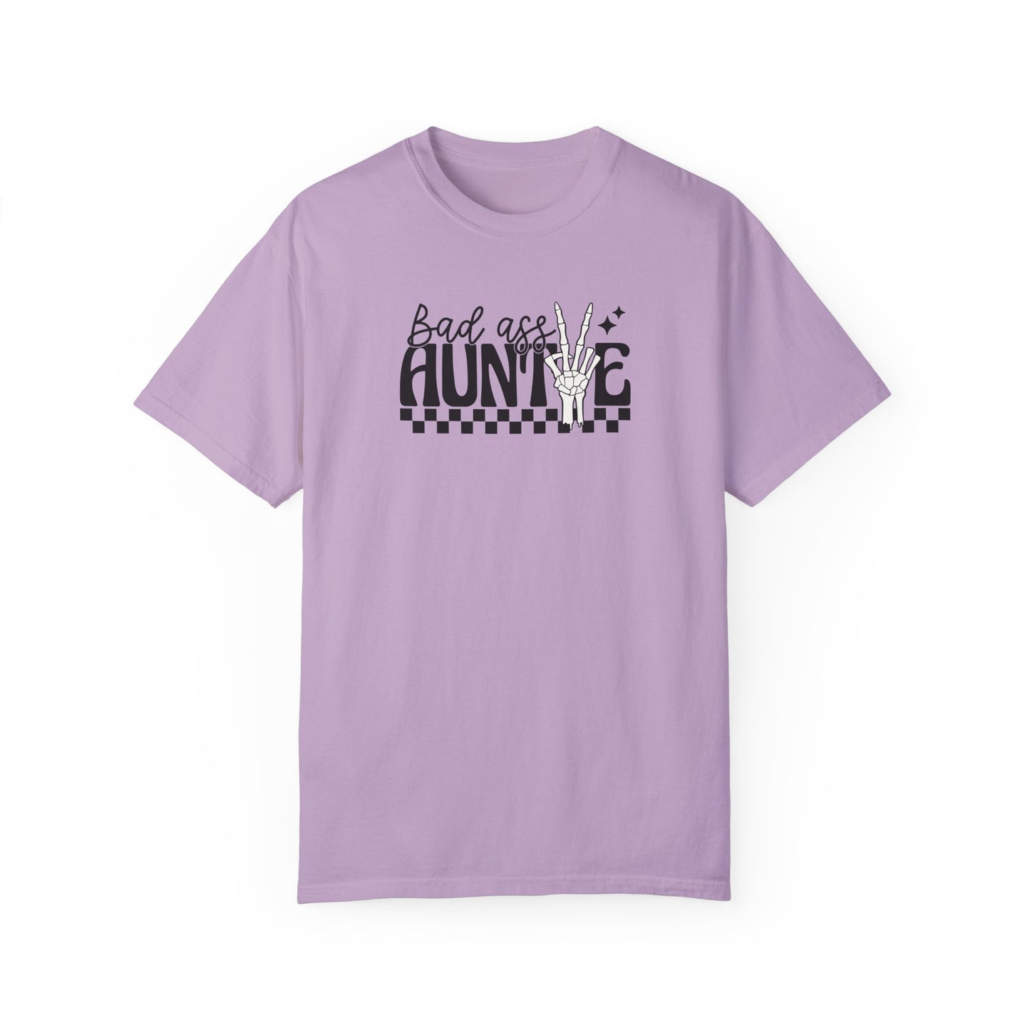 Bad Ass Auntie T-Shirt - Trendy Unisex Garment-Dyed Tee for Cool Aunts
