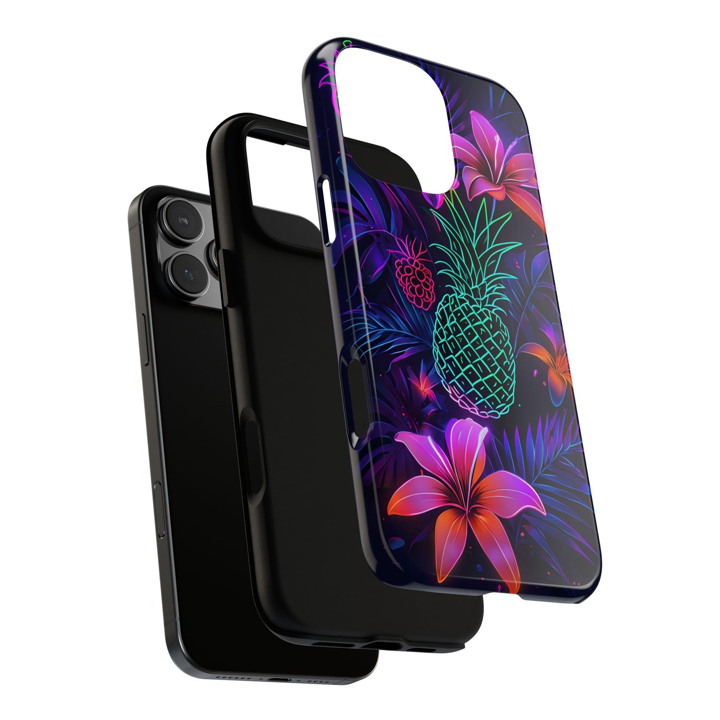 Tough Cases - Tropical Neon Floral iPhone Case